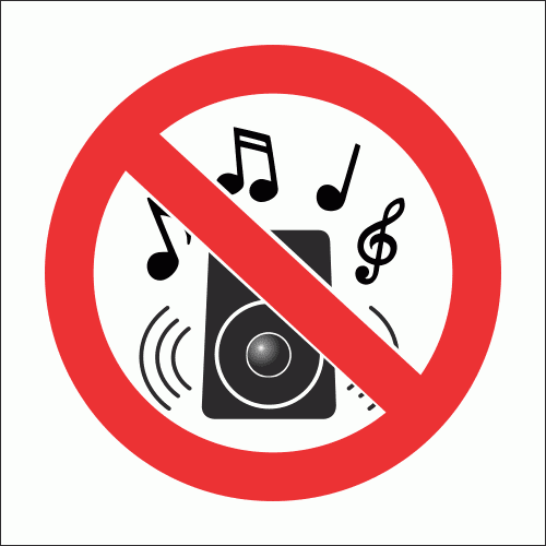 PV36N - No Loud Music Safety Sign