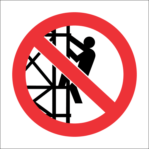 SC21 - Climbing Of Scaffold Prohibited Sign 