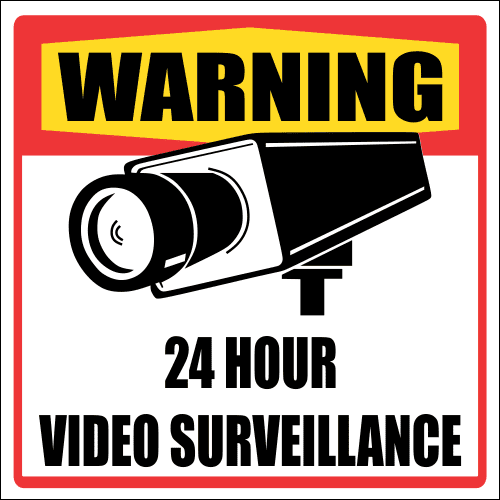 SE6 - Warning 24 Hour Video Surveillance Sign
