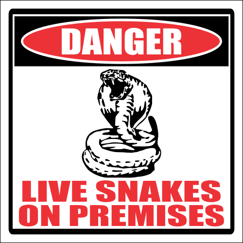 SE62 - Danger Live Snake Sign