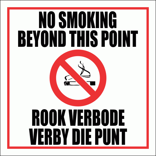 SM8 - No Smoking Beyond This Point Sign