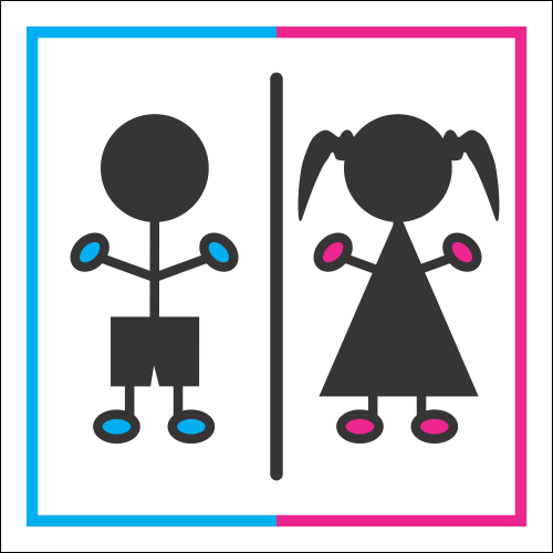 T26 - Girls And Boys Toilet Sign