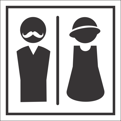 T46 - Classic Unisex Toilet Sign