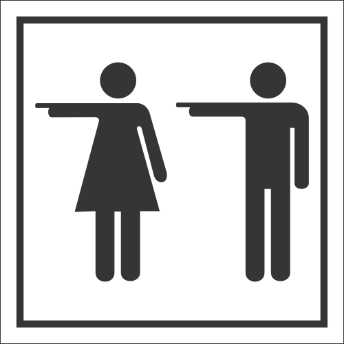 T57 - Toilets Left Sign