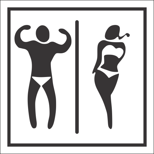 T61 - Unisex Swimming Pool Toilet Sign