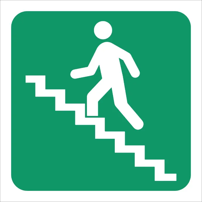 GA18L - SABS Stairs going up left safety sign