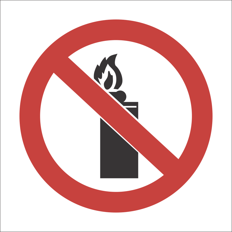 PV26 - SABS Lighters not allowed safety sign