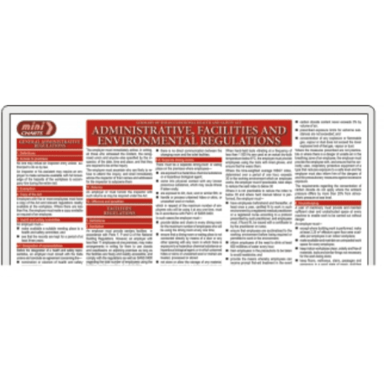 OHS Admin, Facilities & Environment Regulations Poster