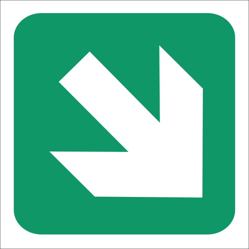 GA31 - 45 Deg Arrow Green Sign