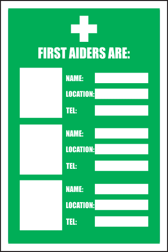 FA20 - First Aiders Sign