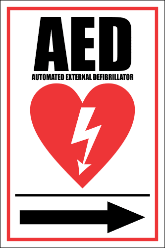 FA25 - AED Automated External Defibrillator Right Sign