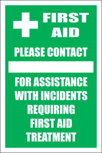 FA27 - First Aid Contact Sign