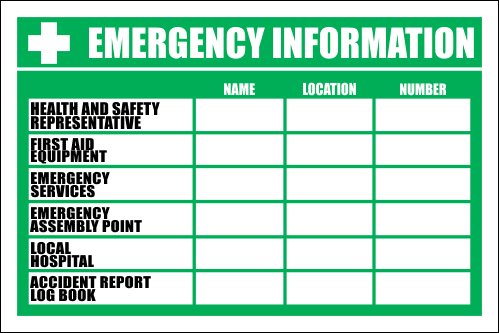 FA28 - Emergency Information Sign