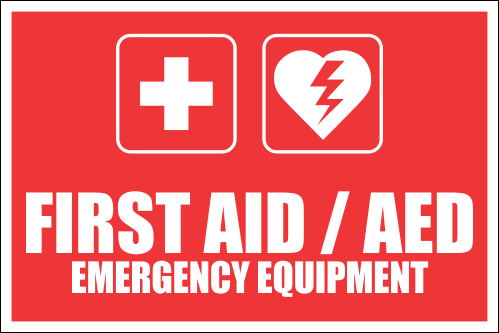FA44 - First Aid And AED Emergency Equipment Sign