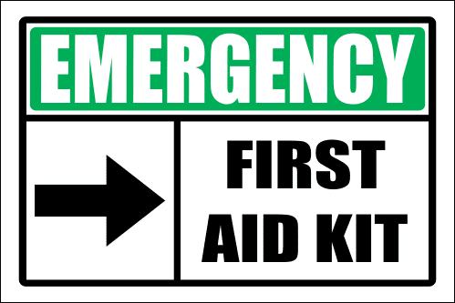 FA58 - Emergency First Aid Kit Right Sign