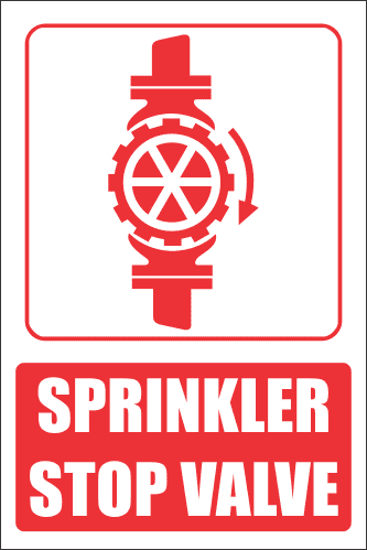 FB6E - Sprinkler Stop Valve Explanatory Safety Sign