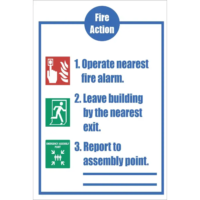 FR31 - Fire Action  Safety Sign VIII
