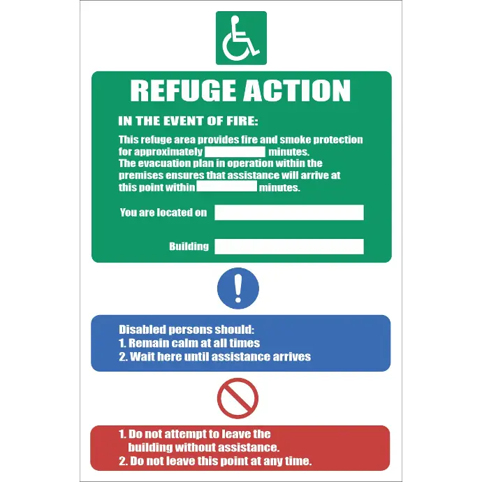 FR33 - Refuge Action Safety Sign