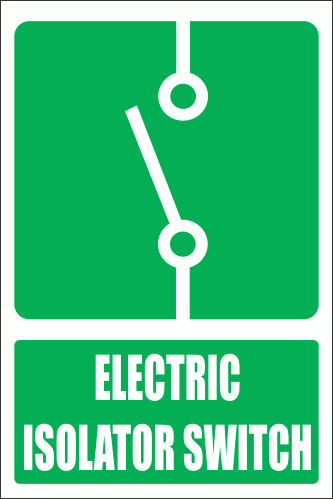 GA16E - Electric Isolator Switch Explanatory Sign