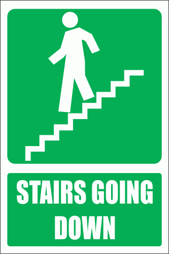 GA17E - Stairs Going Down Explanatory Sign