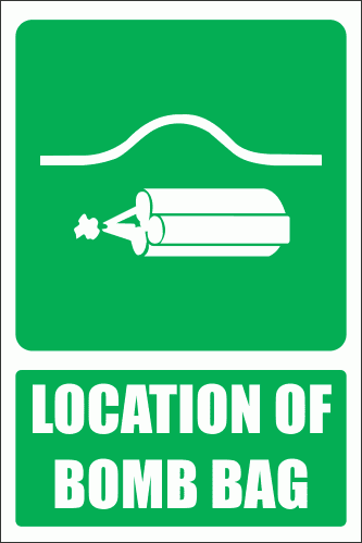 GA21E - Location Of Bomb Bag Explanatory Sign
