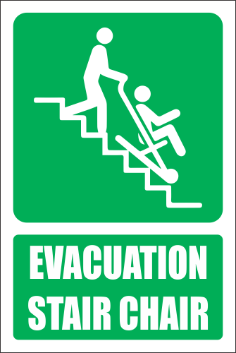 GA36 - Evacuation Stair Chair Explanatory Safety Sign