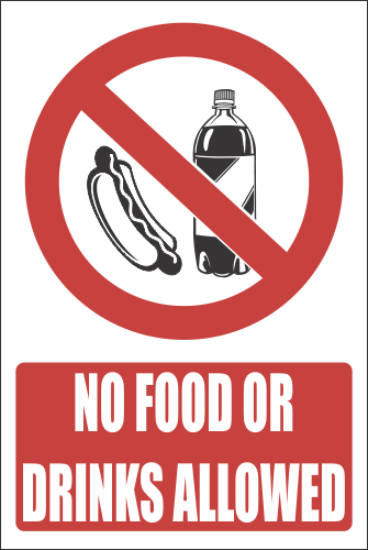 H16 - No Food And Drinks Allowed Sign