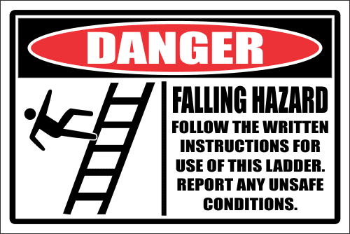 LD14 - Danger Falling Hazard Sign