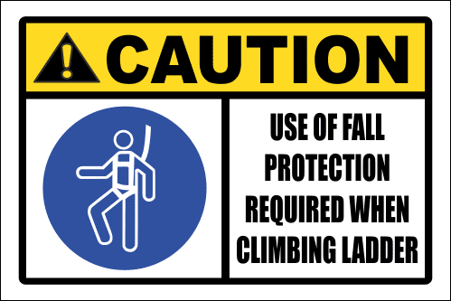 LD16 - Caution Use Of Fall Protection Sign