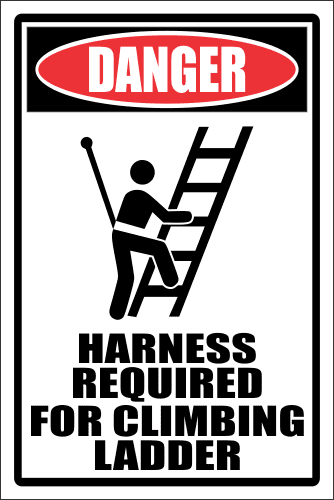 LD17 - Danger Harness Required Sign