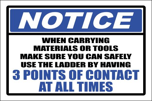 LD36 - Notice 3 Points Of Contact Sign