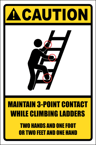 LD8 - Caution 3 Point Contact Sign