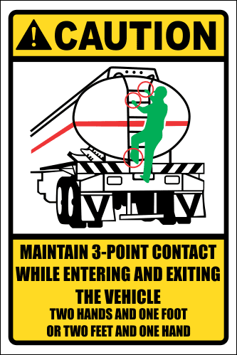 LD9 - Caution 3 Point Contact Sign