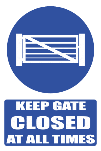 MA11E - Keep Gate Closed Explanatory Safety Sign