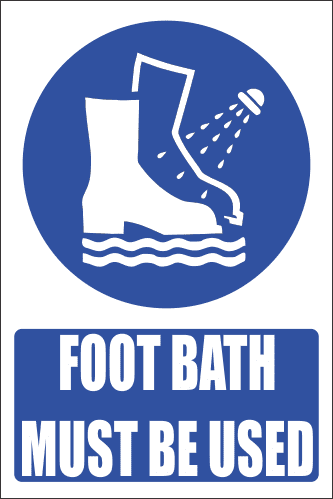 MA18E - Foot Bath Explanatory Safety Sign