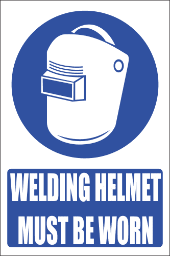 MA1E - Welding Helmet Explanatory Safety Sign