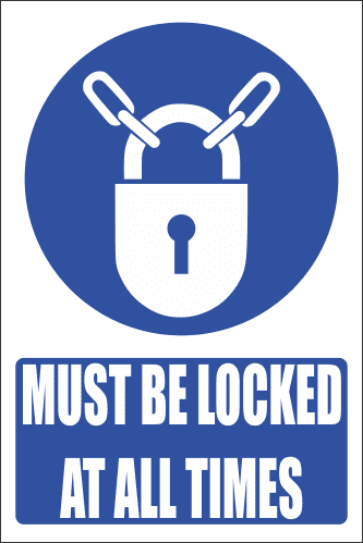 MA20E - Remain Locked Explanatory Safety Sign