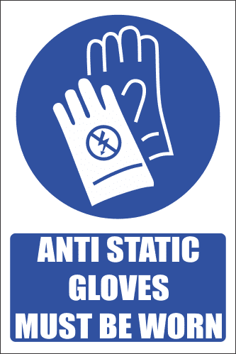 MA26E - Anti Static Gloves Safety Sign