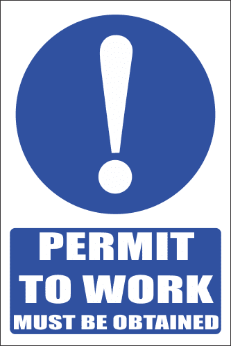 MA5 - Permit to Work Safety Sign