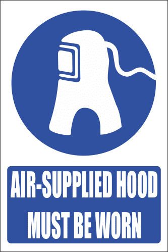 MV11E - Air Supplied Hood Explanatory Safety Sign