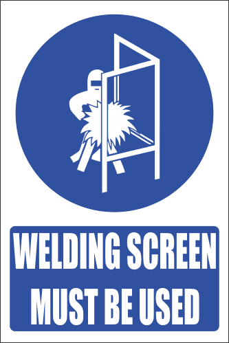 MV15E - Welding Screen Explanatory Safety Sign