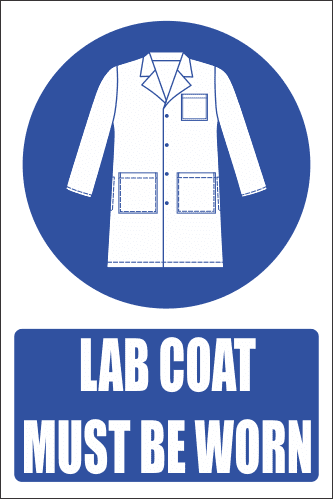 MV21EN - Lab Coat Safety Sign