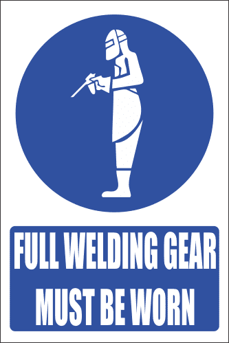 MV23E - Full Welding Gear Explanatory Safety Sign