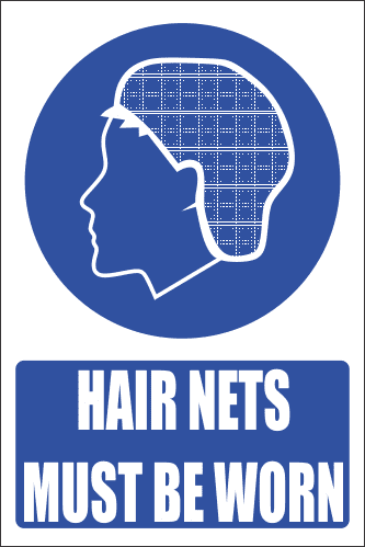 MV26EN - Hair Net Explanatory Safety Sign