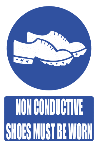MV27E - Conductive Shoes Explanatory Safety Sign