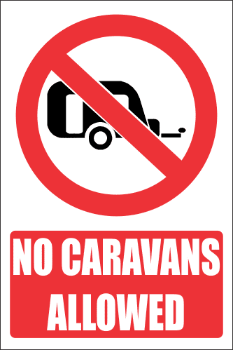 PR19E - No Caravans Explanatory Sign