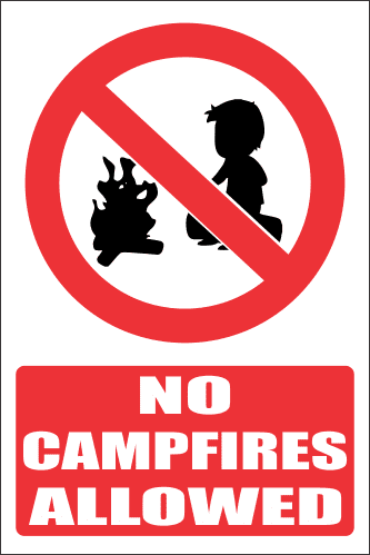 PR21E - No Campfires Explanatory Sign