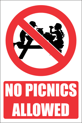 PR22E - No Picnics Explanatory Sign