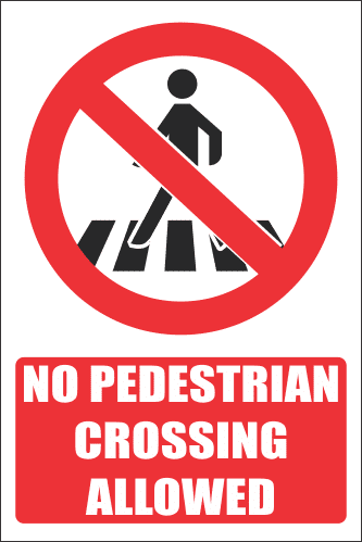PR27E - No Pedestrian crossing Explanatory Sign