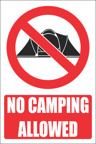 PR31E - No Camping Explanatory Sign